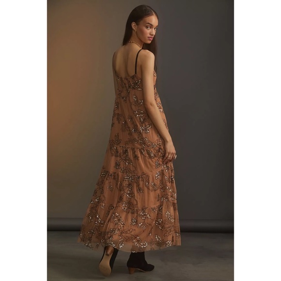 Anthropologie Sequined Tulle Midi Dress - Picture 6 of 8